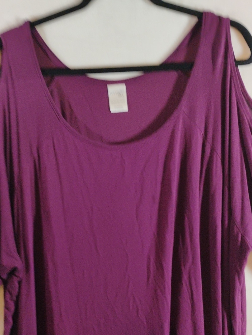 Terra & Sky Cold-Shoulder Scoop Neck Tunic - Plum 3X - Picture 3 of 8